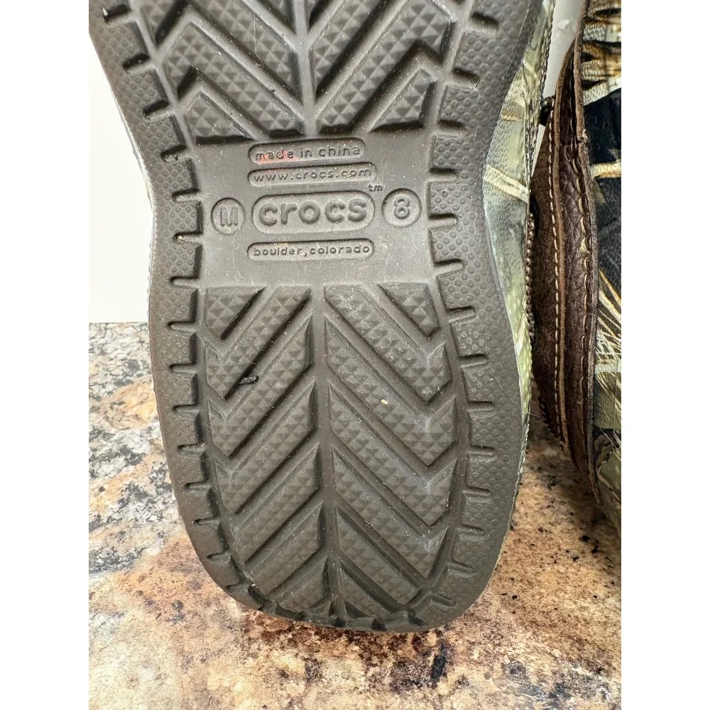 Crocs Camo Leather Islander Pitcrew Advantage Max-4 HD Men's Size 8